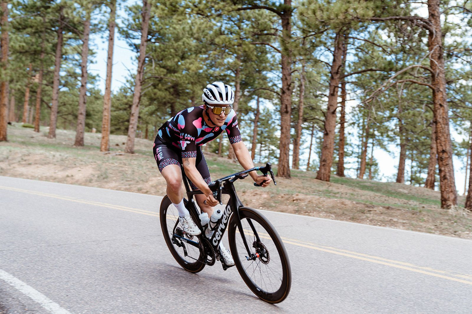 Gabe Multer descending Lookout Mountain in Golden, Colorado
