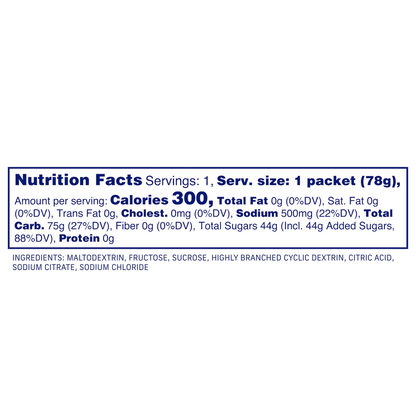 Nutrition Facts 75g Single Serving